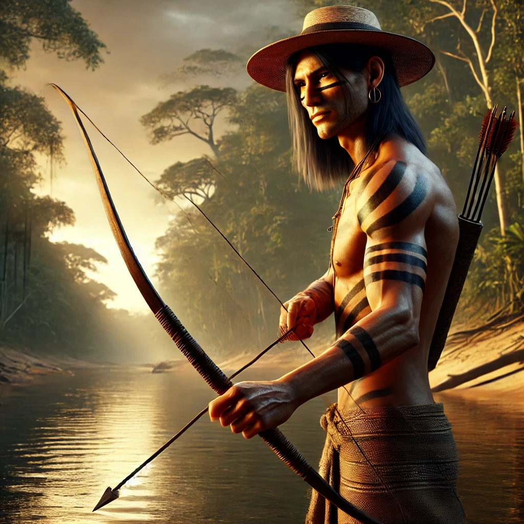 Population of Belém Brazil: Indigenous and Immigrant Heritage 1 Belém Brazilian Caboclo Indigenous man in the Amazon rainforest wearing traditional attire