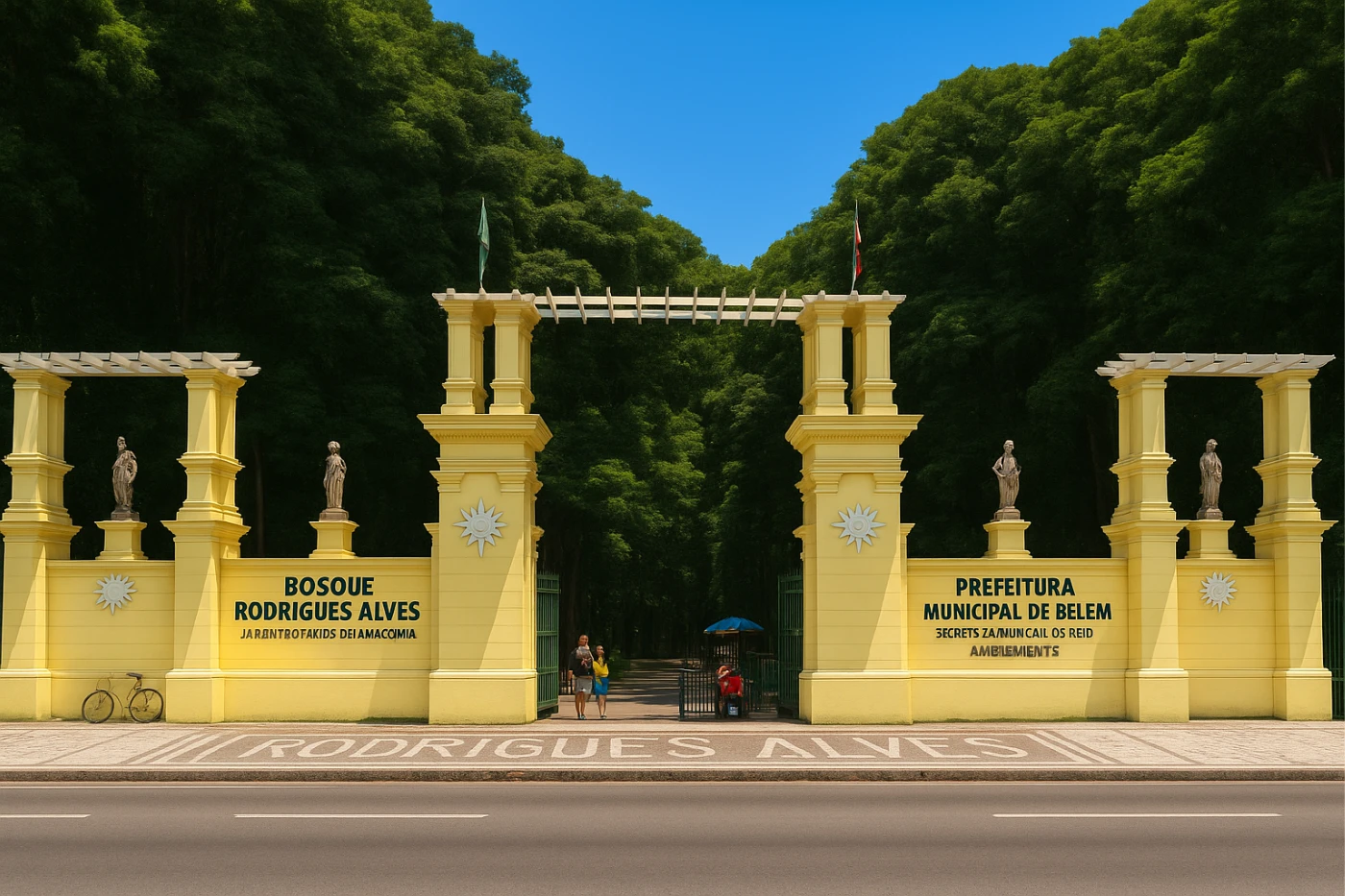 Main Entrance of Bosque Rodrigues Alves Entrance to Bosque Rodrigues Alves with neoclassical architecture in Belém